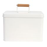 Lata Organizador Farmhouse Aço Galvanizado Branco 20,5cm - A\casa
