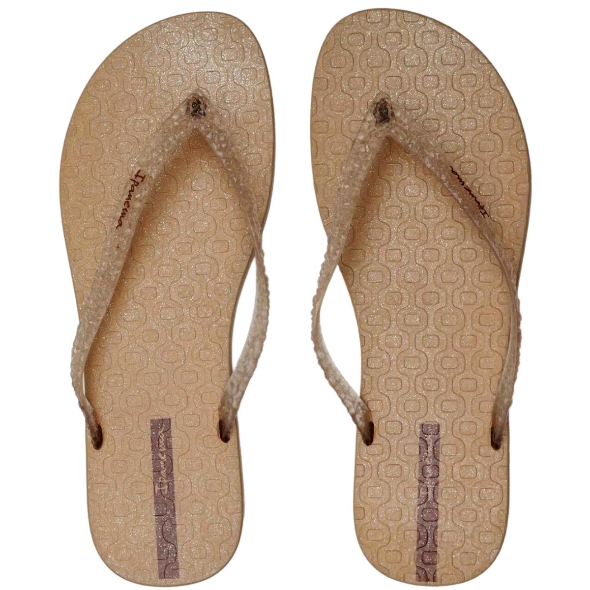 Chinelo De Dedo Feminino Ipanema Glitz 26783 - Bege - 35