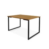 Mesa De Jantar Steel Estilo Industrial Pés De Aço 120x80cm Preto/naturale