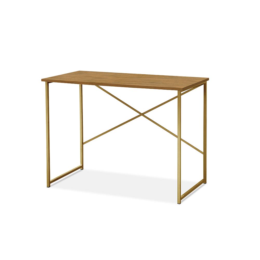 Aparador Steel 76 Cm Estilo Industrial Com Pés Em Aço Dourado/naturale