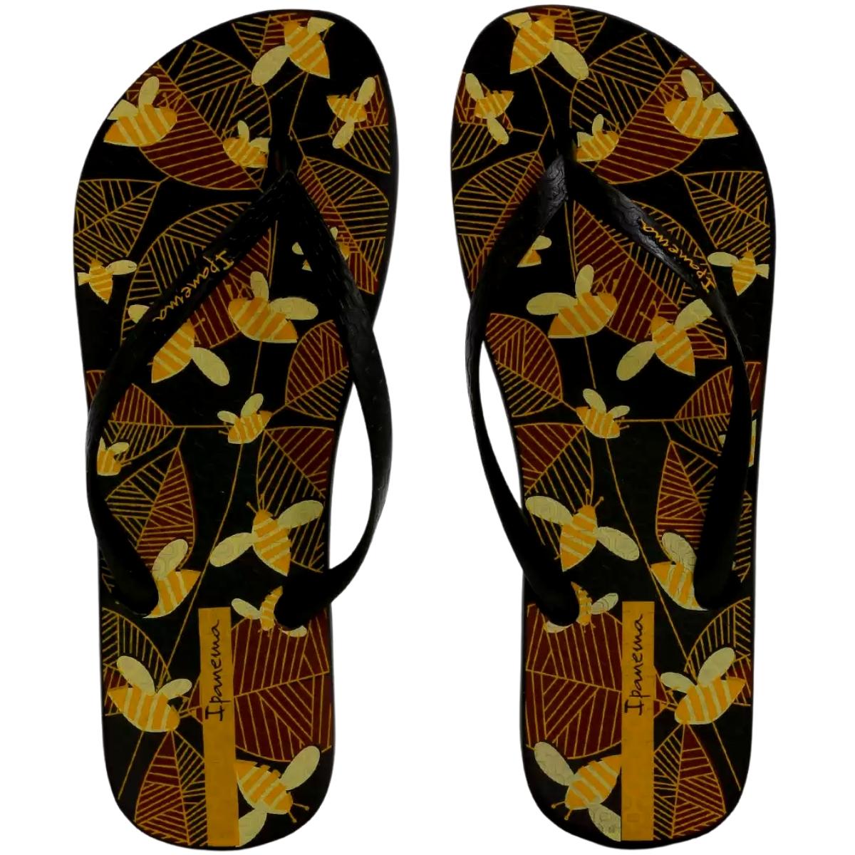 Chinelo De Dedo Feminino Ipanema Jardins Ii 26113 - Preto/amarelo - 37