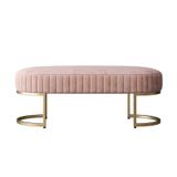 Banco Recamier Bella Com Pés De Aço Rosa