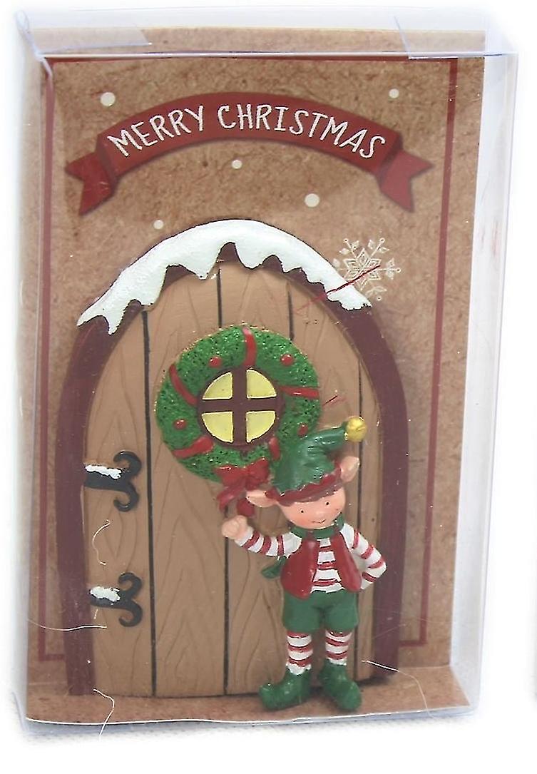 Decoração De Natal Magical Elf Door - Red Door