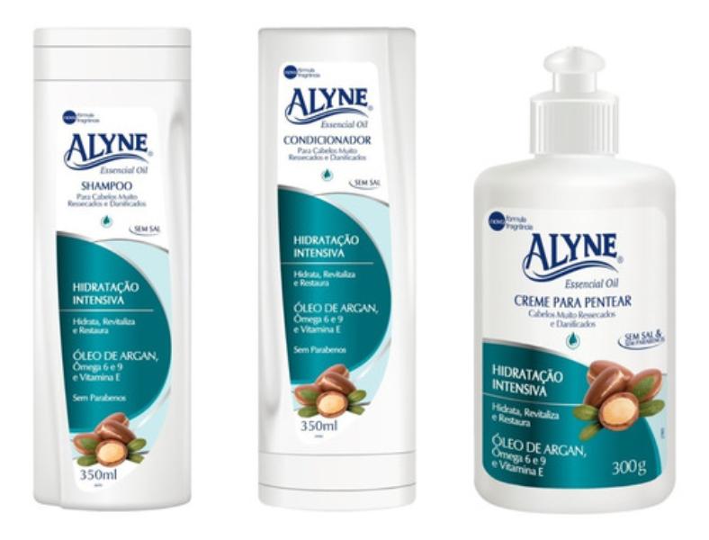 Kit Shampoo Condicionador E Creme Pentear Alyne Hidratação