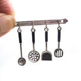 5 Peças De Cozinha Casa De Bonecas Colher Em Miniatura Pá