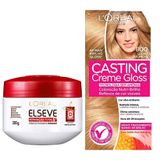 Kit Creme De Tratamento Elseve Reparação Total 5 300g E Tintura Creme Casting Creme Gloss L&#39;oréal Louro Baunilha 800