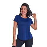 Camiseta Feminina Academia Fitness Treino Dry Azul Marinho