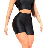 Shortinho Curto Feminino 3d Poliamida Academia Cross Preto