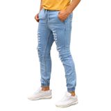 Calça Masculina Jogger Jeans Claro Lazúli Com Rasgos