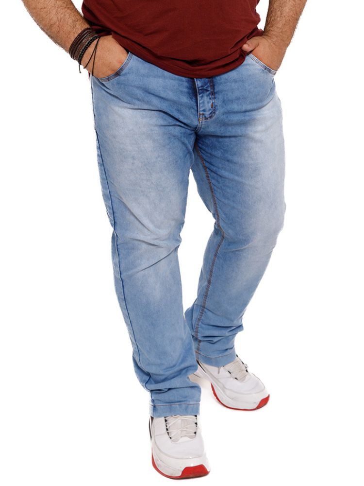 Calça Masculina Jeans Claro Plus Size