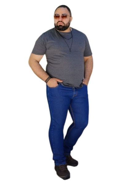 Calça Masculina Jeans Escuro Plus Size