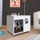 Mesa De Cabeceira Para Pet Com Almofada Marrom 54cm X 45cm Branco Diana Shop Jm