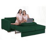 Sofa Cama Casal Sofia 2 Lugares 170cm Com Pés De Madeira Talento Móveis