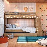 Treliche Infantil Solteiro Com 05 Nichos E Cama Auxiliar Aveiro Oak Grady Shop Jm