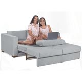 Sofa Cama Casal Sofia 2 Lugares 170cm Com Pés De Madeira Talento Móveis