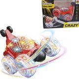 Carrinho De Controle Remoto Com Luz E Som Crazy 360 Dm Toys Vermelho