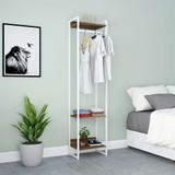 Guarda-roupa Closet Studio Nogal E Branco 187x45 Cm