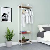 Guarda-roupa Closet Studio Nogal E Branco 187x60 Cm