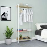 Guarda-roupa Closet Studio Carvalho E Branco 187x80 Cm
