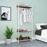 Guarda-roupa Closet Studio Nogal E Branco 187x80 Cm