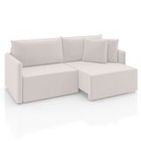 Sofá 3 Lugares Retrátil E Reclinável Malta Veludo Creme 200 Cm