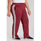 Calça Feminina Plus Size Wed Leg Moletom Faixa Lateral Cós Com Elástico Bolsos Funcionais - Serena