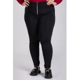 Calça Legging Montaria Plus Size Em Suplex Com Fechamento Em Zíper Metalizado - Serena