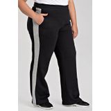 Calça Feminina Plus Size Wed Leg Moletom Faixa Lateral Cós Com Elástico Bolsos Funcionais - Serena