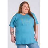 T-shirt Feminina Plus Size  Malha Algodão Estampada &#39; Wonderful&#39; - Serena