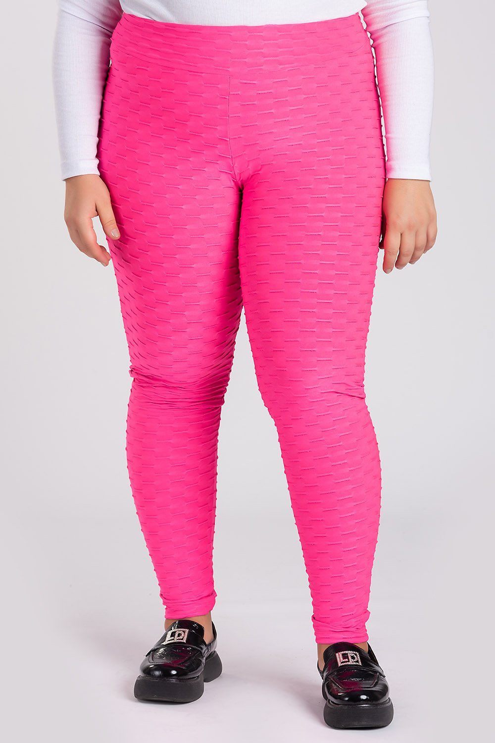 Calça Feminina Legging Plus Size Malha Favo &#39;trapiado&#39; - Serena