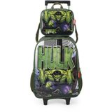 Kit Mochila De Rodinhas Lancheira Luxcel Avengers Preto