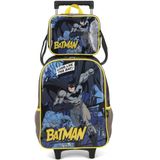 Kit Mochila De Rodinhas Lancheira Luxcel Batman Azul