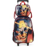 Kit Mochila De Rodinhas E Lancheira Luxcel Avengers Preto