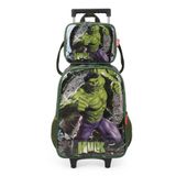 Kit Mochila De Rodinhas Lancheira Luxcel Avengers Verde