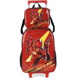 Kit Mochila De Rodinhas Lancheira Luxcel The Flash Vermelho