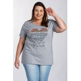 T-shirt Feminina Plus Size Estampada &#39;love&#39; Malha Algodão - Serena