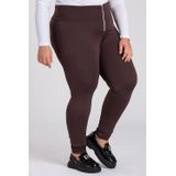 Calça Legging Montaria Plus Size Em Suplex Com Fechamento Em Zíper Metalizado - Serena