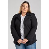 Blazer Feminino Plus Size Em Moletom Peluciado Fechamento Com Botões Bolso Frente - Serena