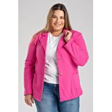 Blazer Feminino Plus Size Em Moletom Peluciado Fechamento Com Botões Bolso Frente - Serena