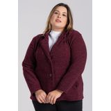 Blazer Feminino Plus Size Em Bouclê Fechamento Botões Bolsos Frente - Serena