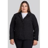 Blazer Feminino Plus Size Em Bouclê Fechamento Botões Bolsos Frente - Serena