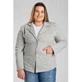 Blazer Feminino Plus Size Em Moletom Peluciado Fechamento Com Botões - Serena