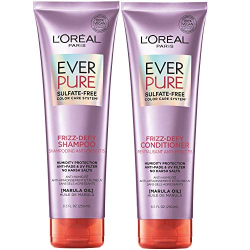 Shampoo E Condicionador Frizz Defy L/oreal Everpure Sem Sulfato P/ Cabelos Coloridos Controle De Umidade E Frizz 8.5fl Oz/cada (v