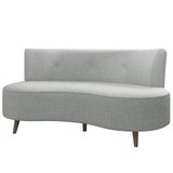 Sofá 2 Lugares Para Sala Living 135cm Pés Palito Korah K04 Linho Cinza - Mpozenato