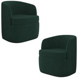 Kit 2 Poltronas Giratória Decorativa Para Sala Dandara K04 Veludo Verde - Mpozenato