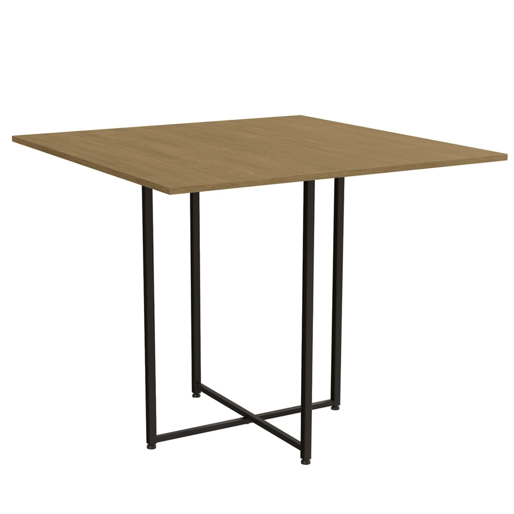 Mesa De Jantar 90x90cm Preto Fosco Com 4 Cadeiras Dubai Kappesberg