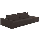 Sofá Ilha Modular Com Puff Para Sala Living 252cm Georgia K04 Veludo Marrom - Mpozenato