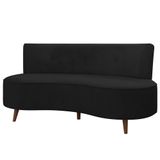 Sofá 2 Lugares Para Sala Living 135cm Pés Palito Korah K04 Veludo Preto - Mpozenato