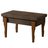 Recamier Calçadeira Banco Puff Captonê Pés Madeira 0,97 Espanha