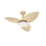 Ventilador Teto Dourado Winds Turbo 3 Pás Palha Ventax 110v